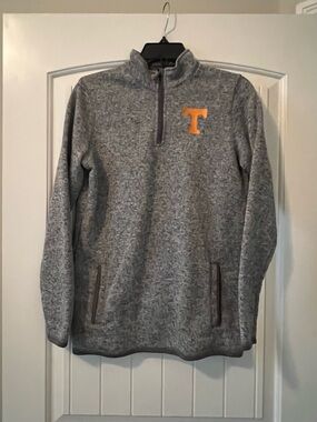 Gray Tennessee Volunteers quarter zip sweatshirt  orange 'T' logo
Women’s small